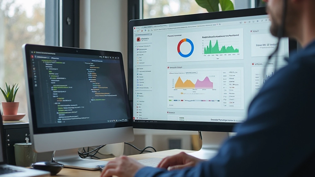 Computer scherm met Google Lighthouse rapport open in Chrome DevTools met performance score weergegeven