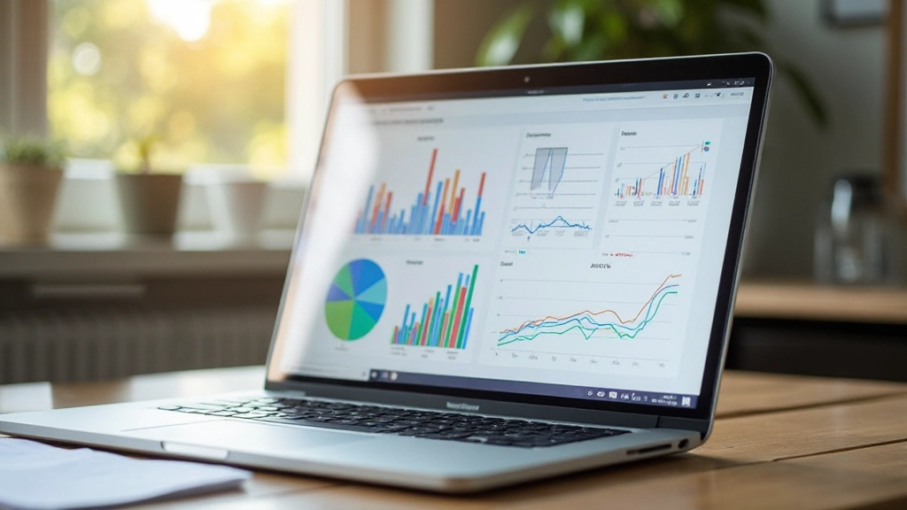 Laptop scherm toont website analytics dashboard met grafieken en statistieken