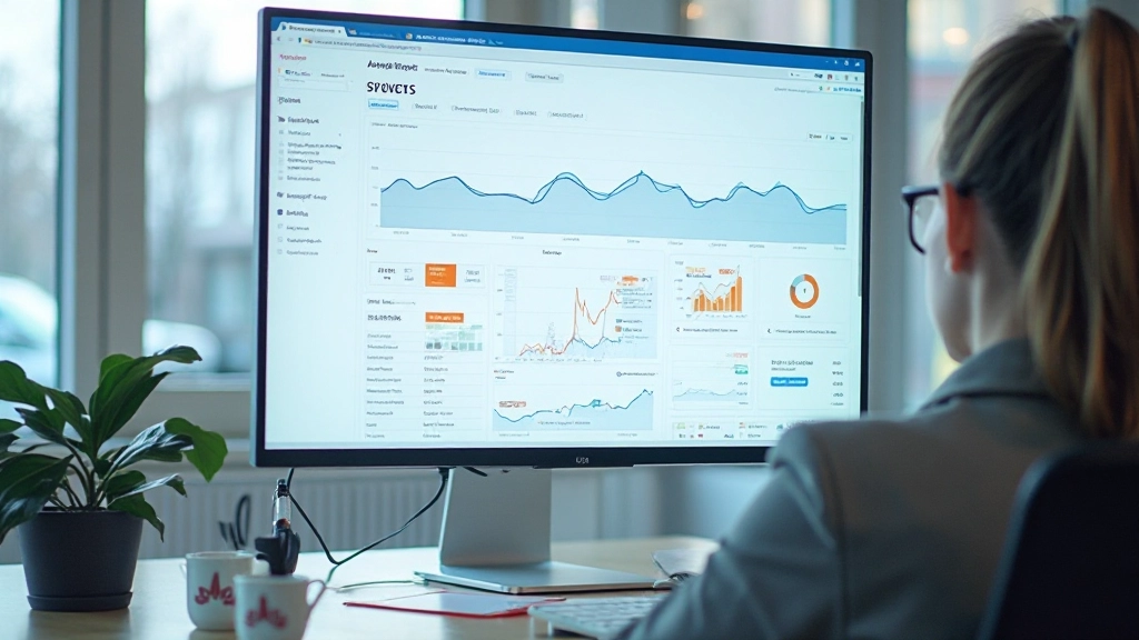 SEO performance dashboard met rankings, traffic metrics, en search visibility data